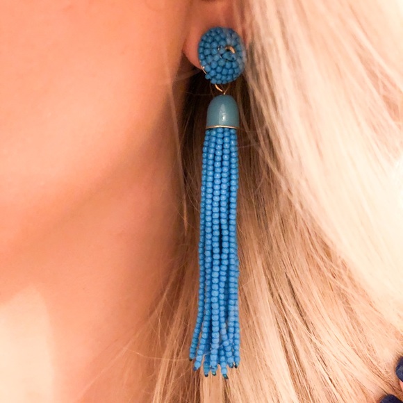 BaubleBar Blue Beaded Tassel Earrings - Picture 10 of 10